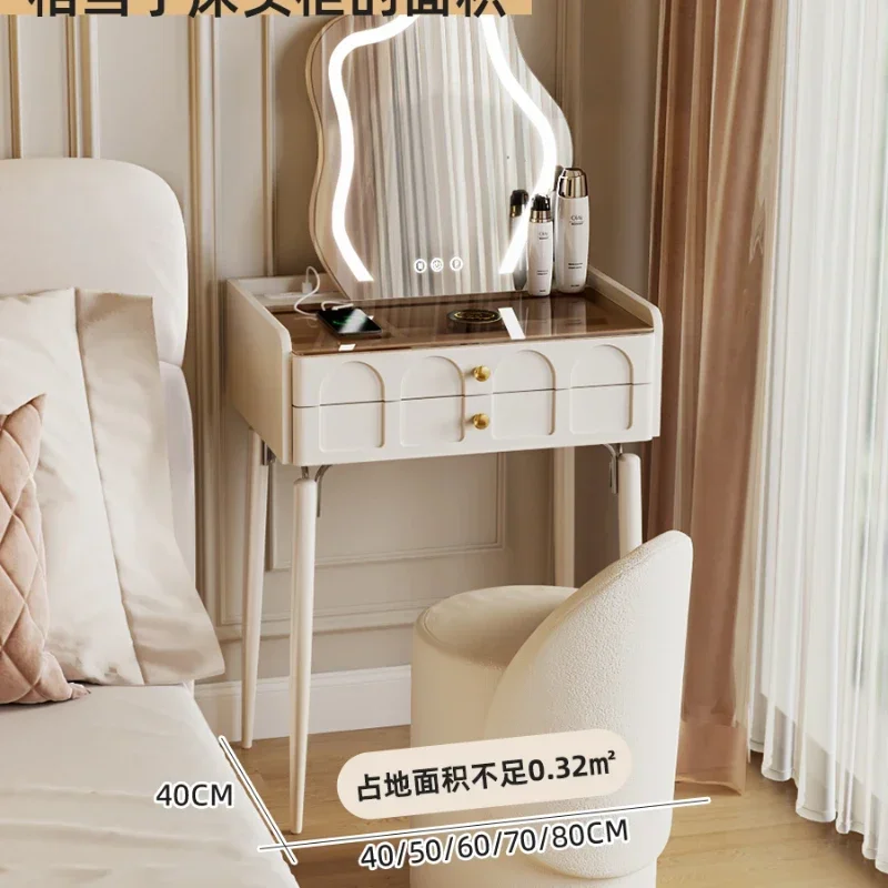 Cream Wind Dresser Extremely Narrow 50cm Bedroom Mini 40cm Bedside Makeup Table