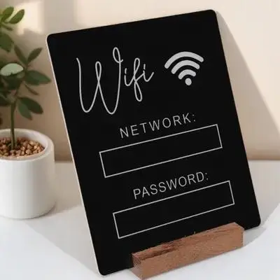 Acrylic Password Board Guest Room Decor Hotel Wireless Network Reminder For Desk Scratch Resistant Easy Clean Wifi Account