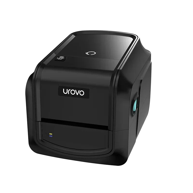 2025 venda quente Urovo D812R Plus Impressora de etiquetas RFID de mesa: codificação de etiqueta no passo de alta velocidade de 15 mm