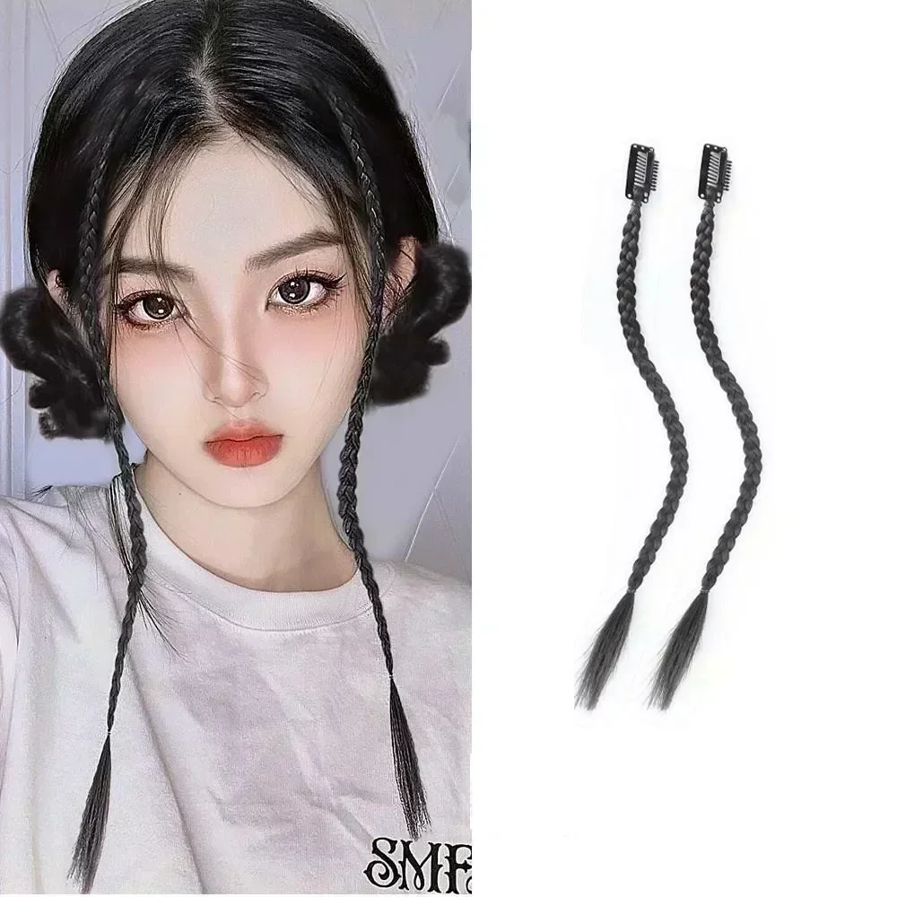 1 pz stile coreano hip-hop freddo sintetico coda di cavallo treccia parrucca con clip BB dolce ragazza evidenzia twist hairwear accessori donna