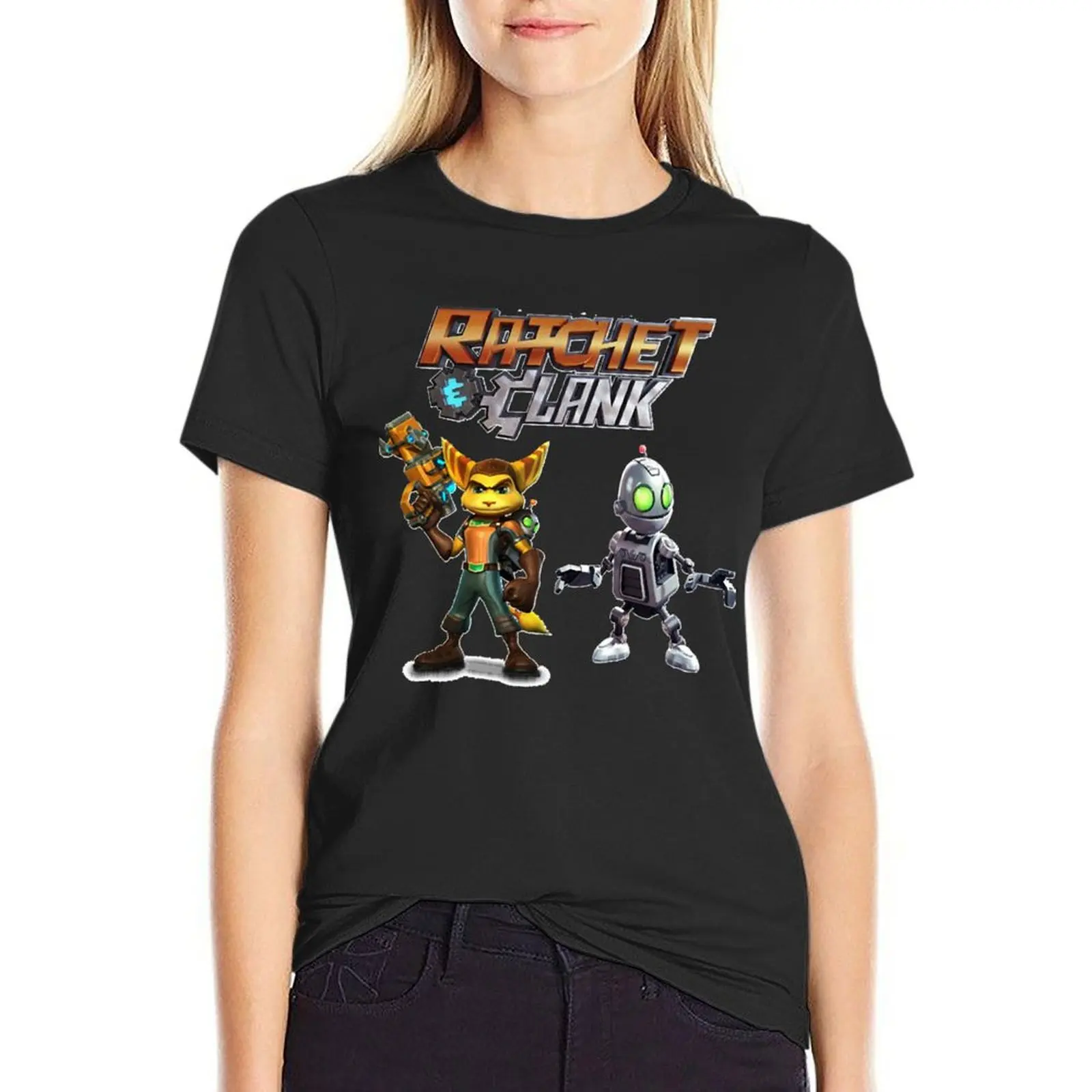 Ratchet and Clank T-Shirt summer top cute clothes Women tops