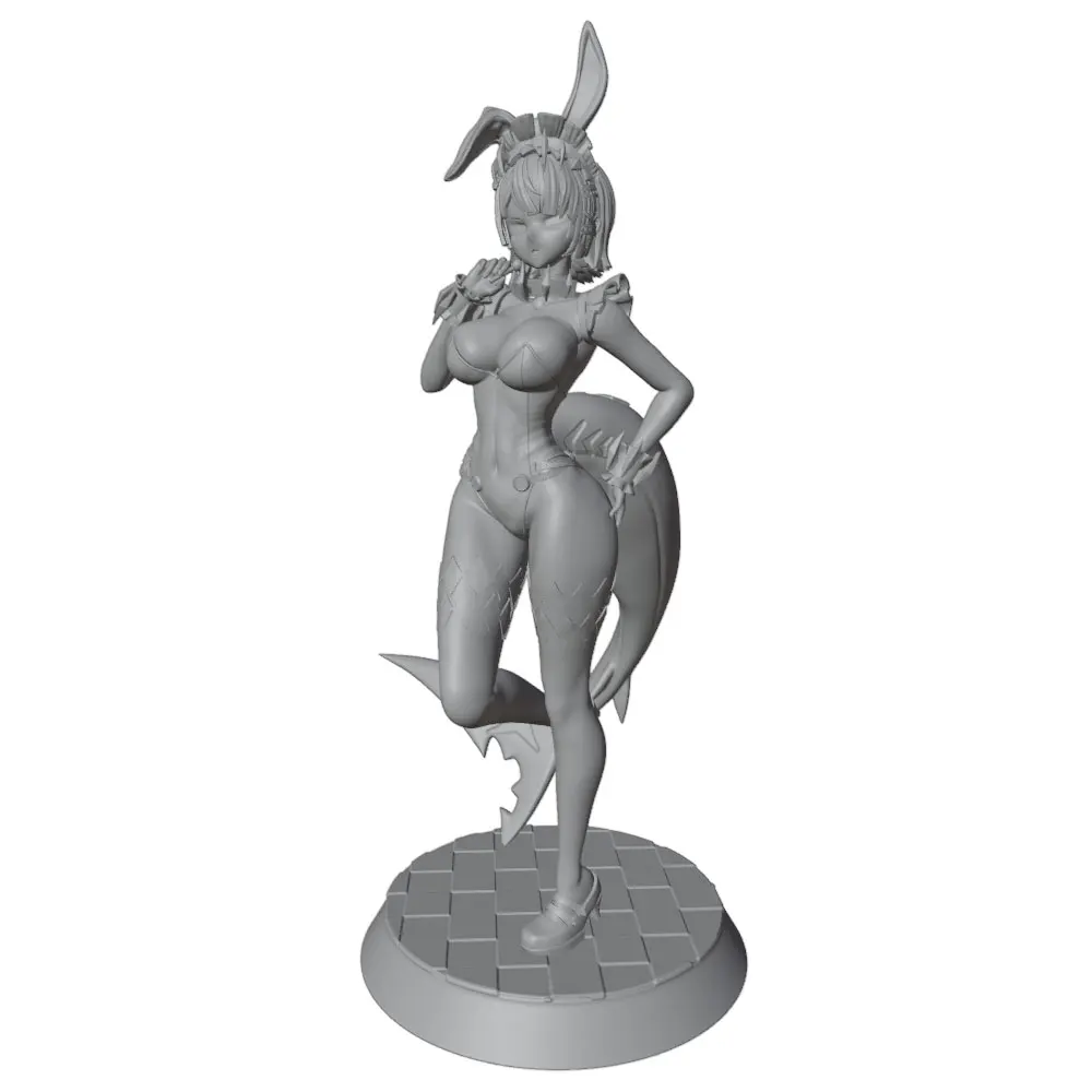 1/24 75mm Female Warrior Resin Model Kits  3D Printed Gray Model Figurine DIY Doll Model Unassembled And Unpainted view 2