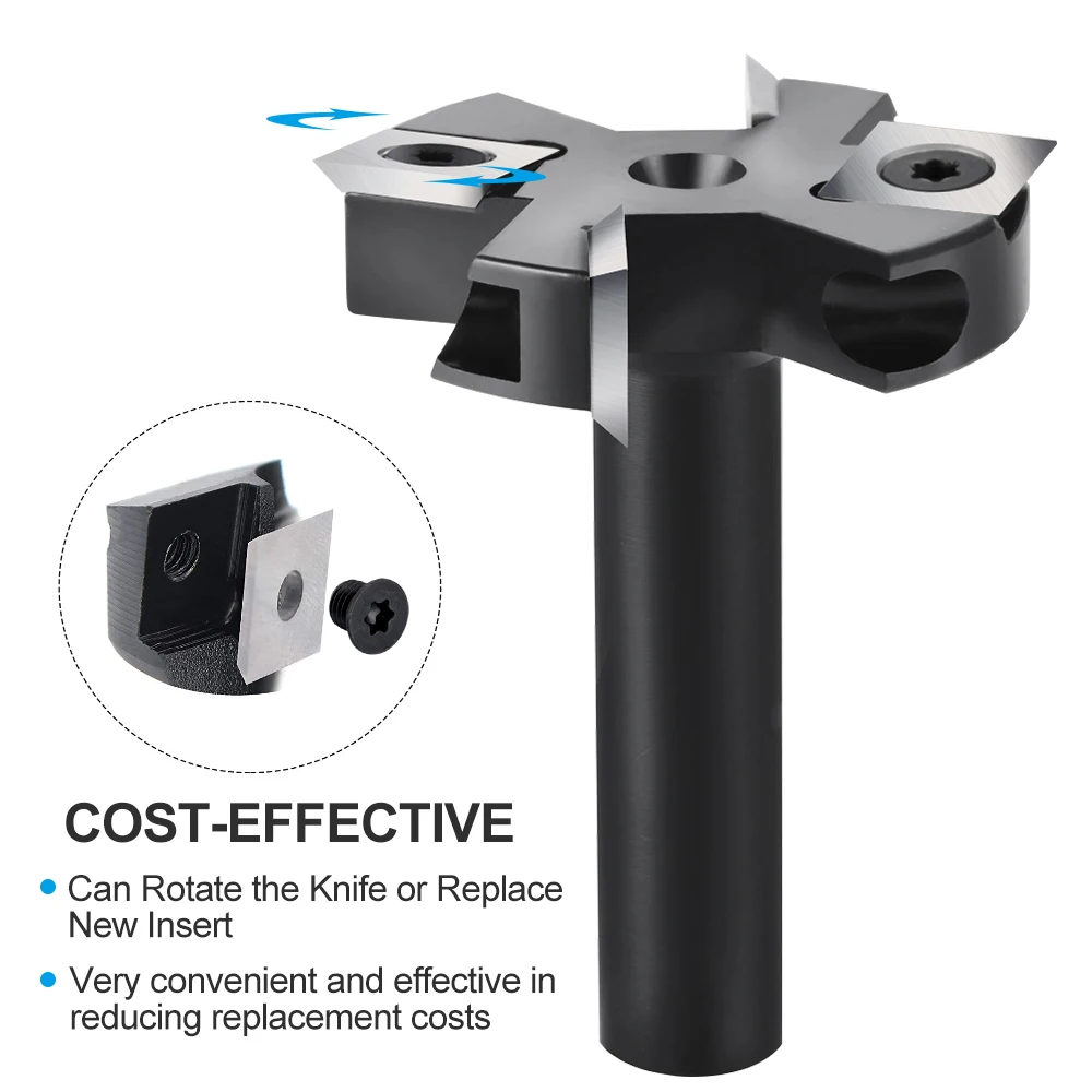 XCAN Milling Cutter 4-Flute Spoilboard Surfacing Router Bits 8 12mm Shank Wood Planer Bit Insert Carbide Slab Flattening Bit