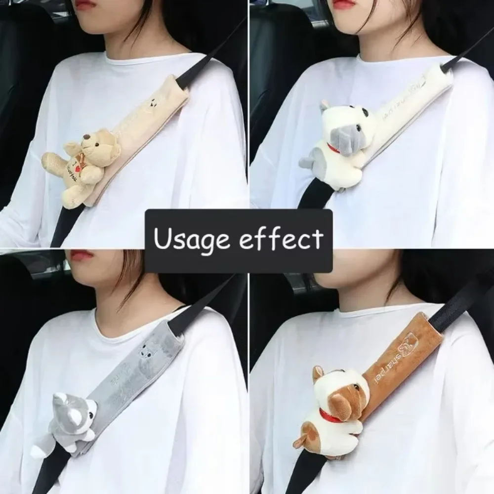 Juste de Protection Universelle pour Ceinture de Sécurité de Voiture, Coussin en Peluche, Bande Magique de Dessin Animé