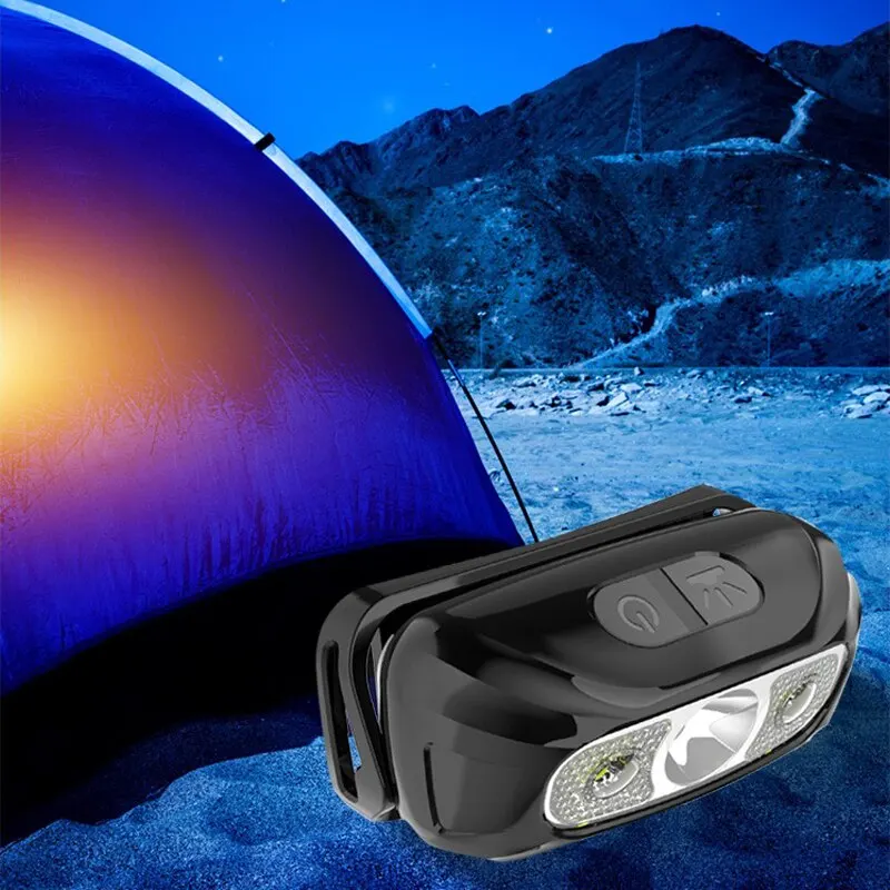 Fishing And Camping Head Lamp With Usb Charging Induction Type Portable Night Running Head Led Front Flashlight