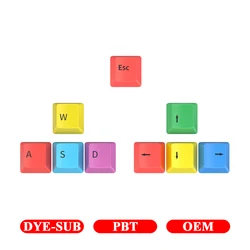 9PCS Keys PBT Keycap OEM Profile DYE-SUB Personalized Gaming Mechanical Keyboard Keycaps for Gateron Cherry MX Switch Key Cap