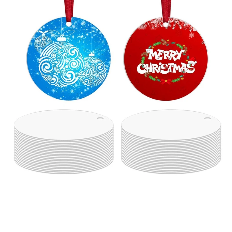 

GIGI 36 Pcs Metal Sublimation Ornament Blanks,Sublimation Christmas Ornament Blanks For Christmas Tree Decor