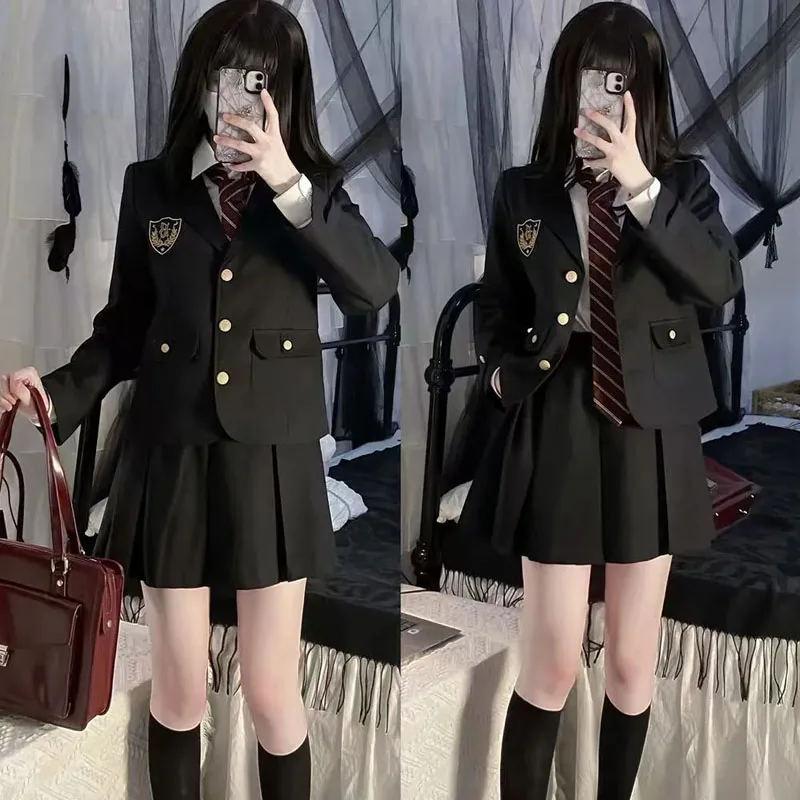 

Girls College Style Fashion Sweet Blazers Anime COS Sexy Kawaii Mini Pleated Skirt Uniform, Japanese Student JK School Uniform