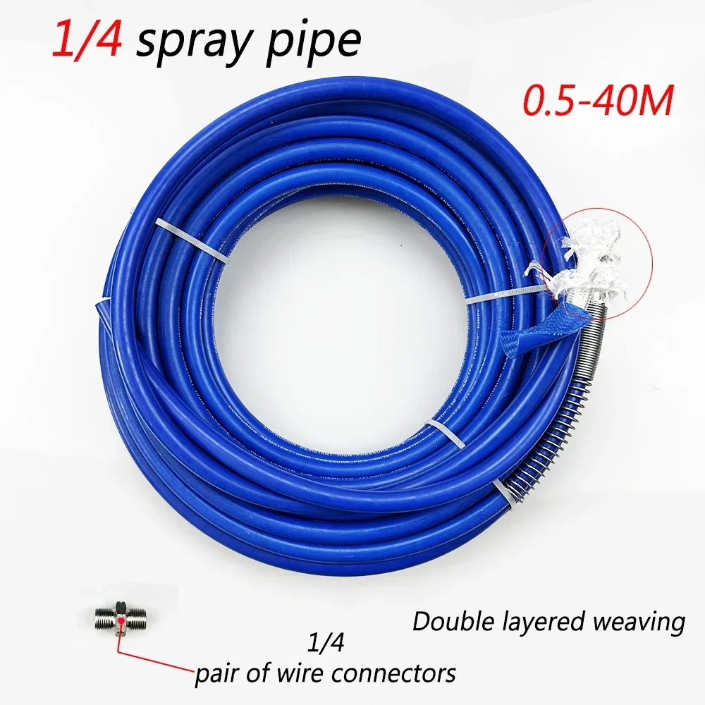 

"1/4 - inch High - pressure Spray Pipe and Threaded Coupling (0.5 - 40m, Blue) for Putty and Paint Spraying"ayer Hose