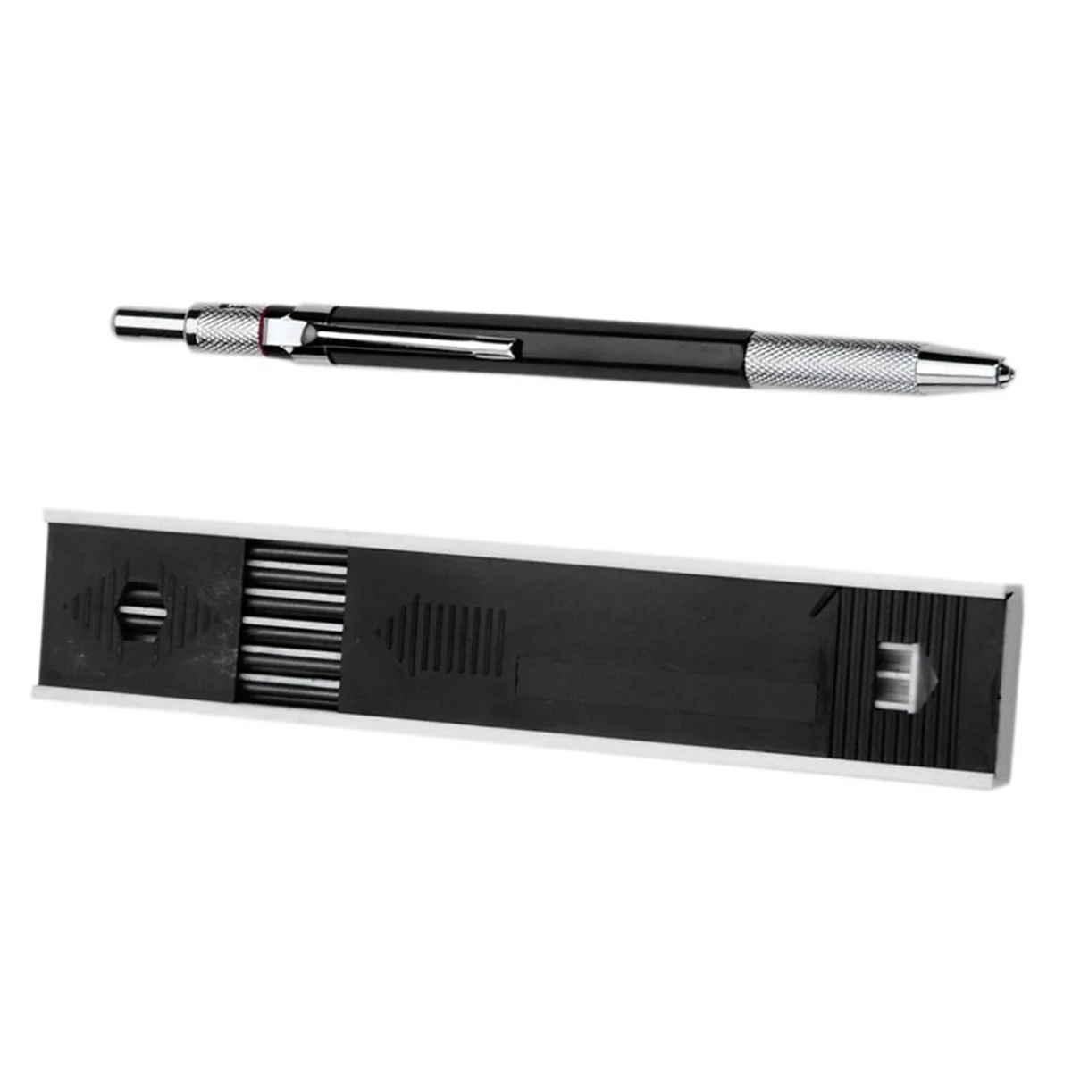 4 szt. Ołówków automatycznych 2.0 mm do rysowania, szkicowania, prac stolarskich i artystycznych z 48 wkładami - czarne