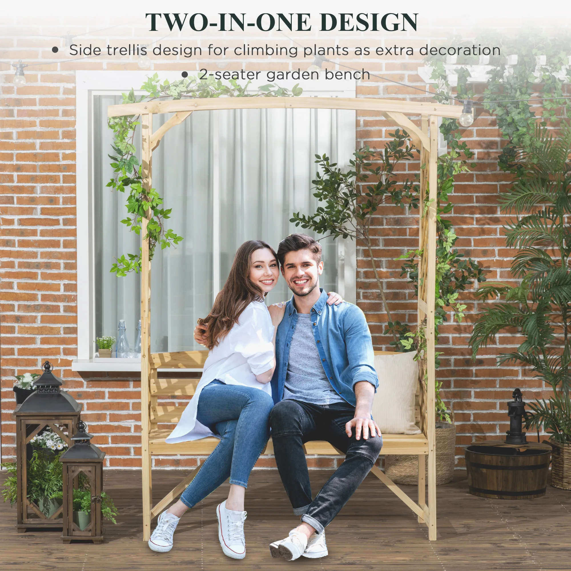アウトサニー パティオガーデンベンチ 2人用 つる性植物用 - Garden Bench Metal のレビューと価格