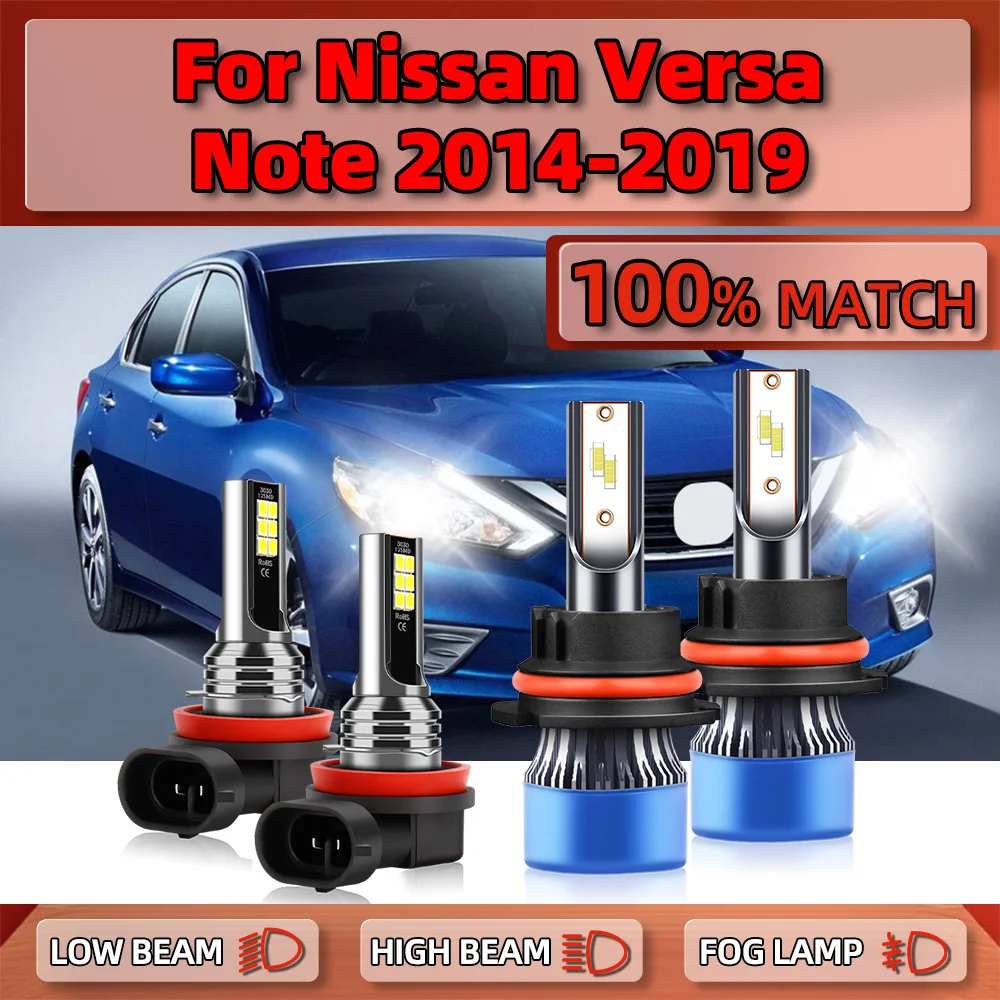 LED Car Headlight Bulbs 240W 40000LM Auto Headlamps 12V 6000K Fog Lamps For Nissan Versa Note 2014 2015 2016 2017 2018 2019