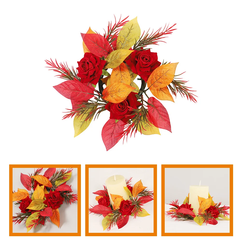 

Creative Simulated Leaf Wreath Hanging Garland Decor Front Door Summer Spring Indoor Wall Decoration Small Greenery Party Home