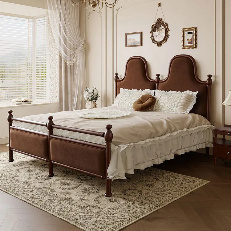 

French antique retro old Paris bed white