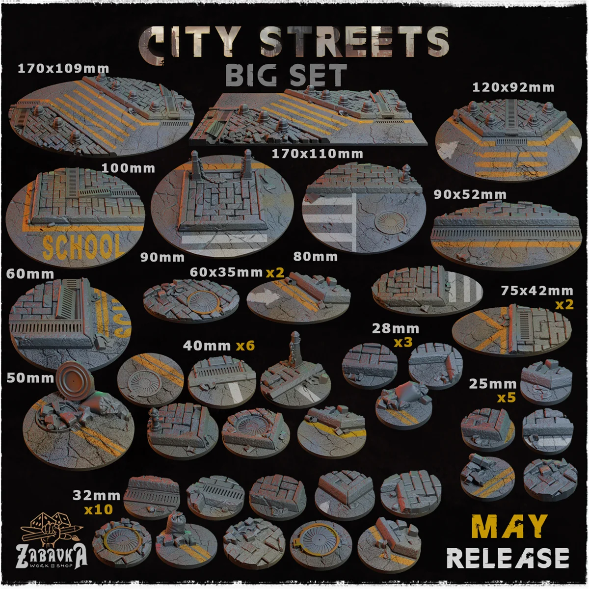 Miniature Landform City Street Base Patch DND Board Game Chess DIY Universal Platform Model