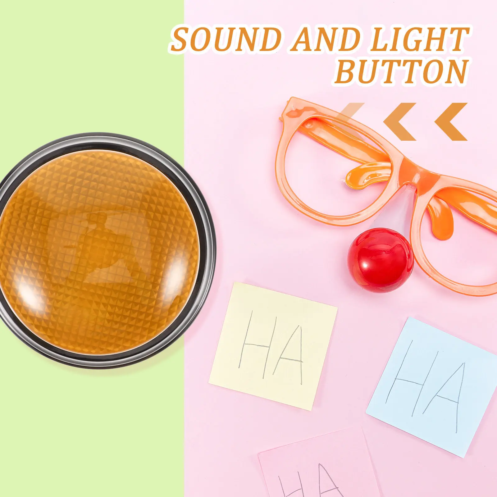 

Sound Button Prop with Light and Sound Effects for Party Games Prank Office Wedding Tailgating Fun Electronic Button Party