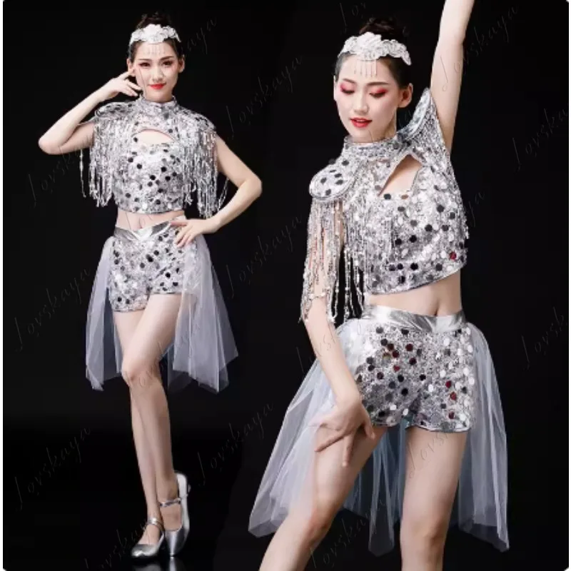 

Jazz Dance Performance Outfit - Fashionable and Sexy Sequined Dance Dress - Modern Dance Performance Suit Set