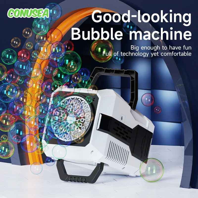 Spaceman Bubble Gun Electric Bubbles Machine Guns Fully Automatic 12 Holes Space Soap Bubble Summer Outdoor Weeding Toys for Kid