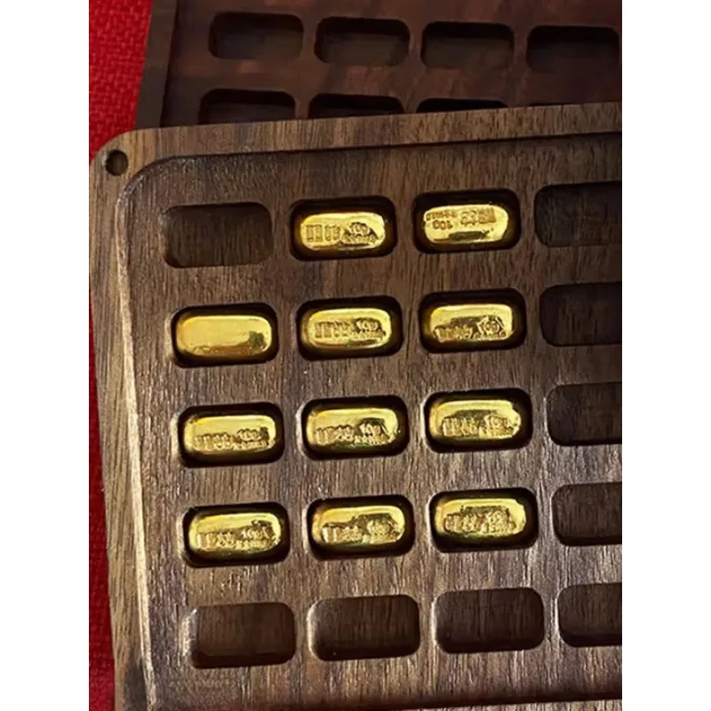 High-grade solid wood storage box, gold bar storage box, gold bean storage box, walnut.