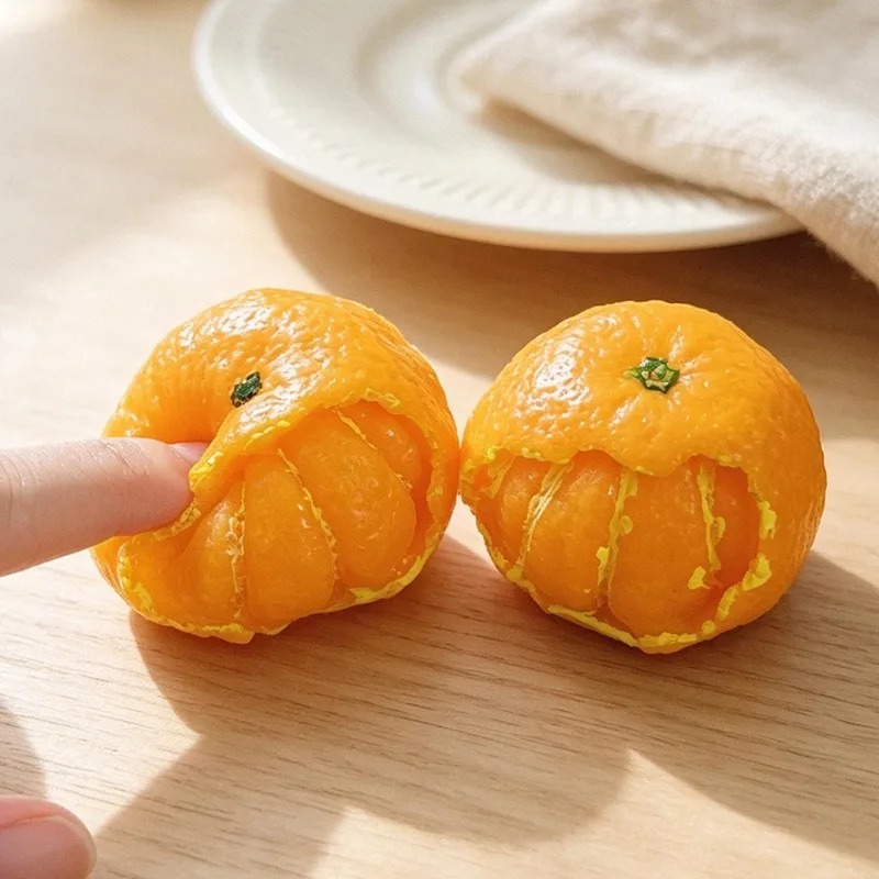 Orange Squeeze Toy Ball Super Soft Mud Stress Relief Fidget Sensory Toy Slowly Rebounds Ball Simulation Fruit Food