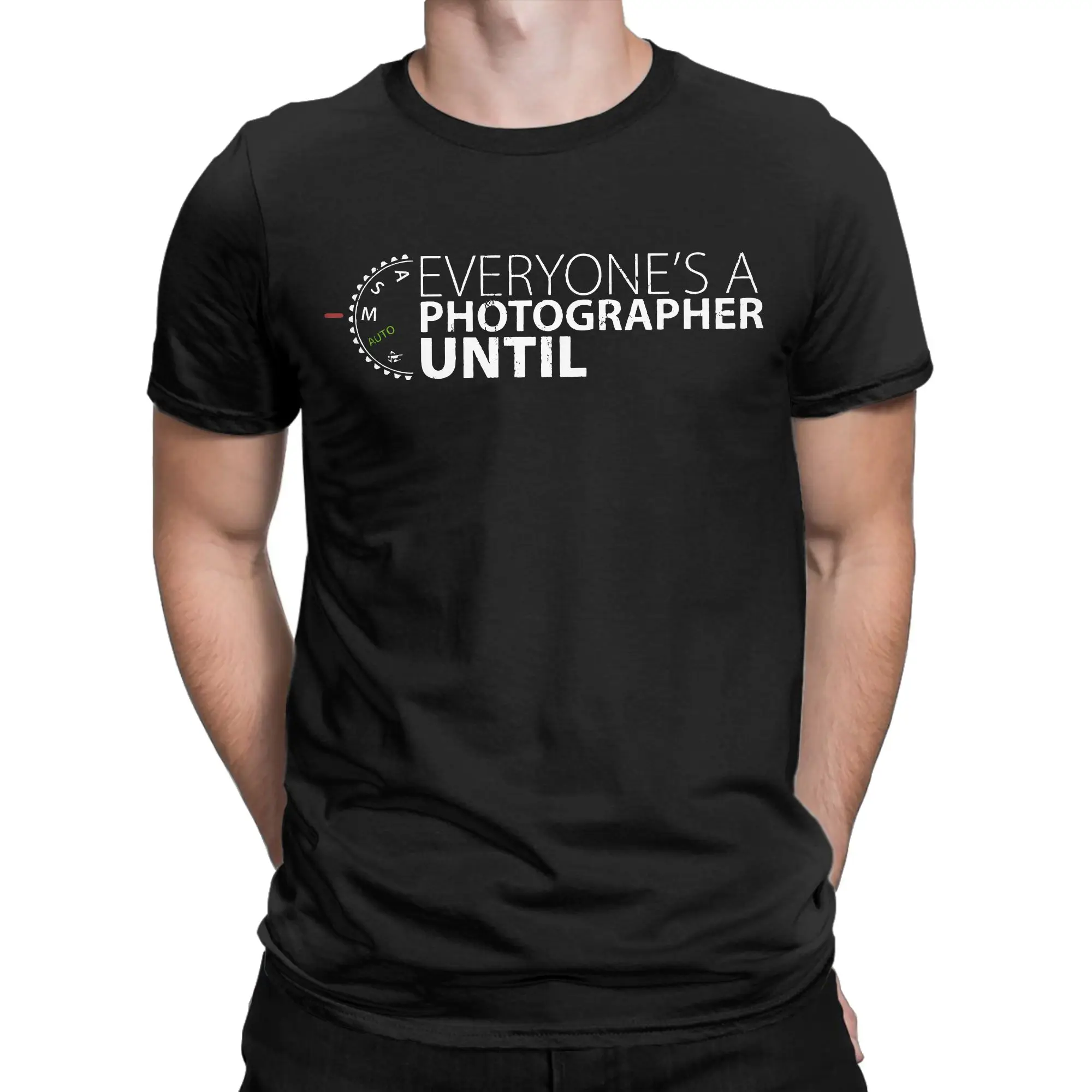 Retro Everyone's A Photographer Until T-Shirt Men Cotton Short Sleeve Manual Mode Funny O-neck Summer Tops