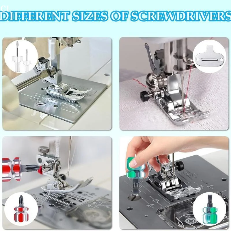 AttireTrove15Pcs Sewing Machine Maintenance Kit Screwdrivers Tweezers Brushes Rippers And Case Sewing Machine Cleaning Kit
