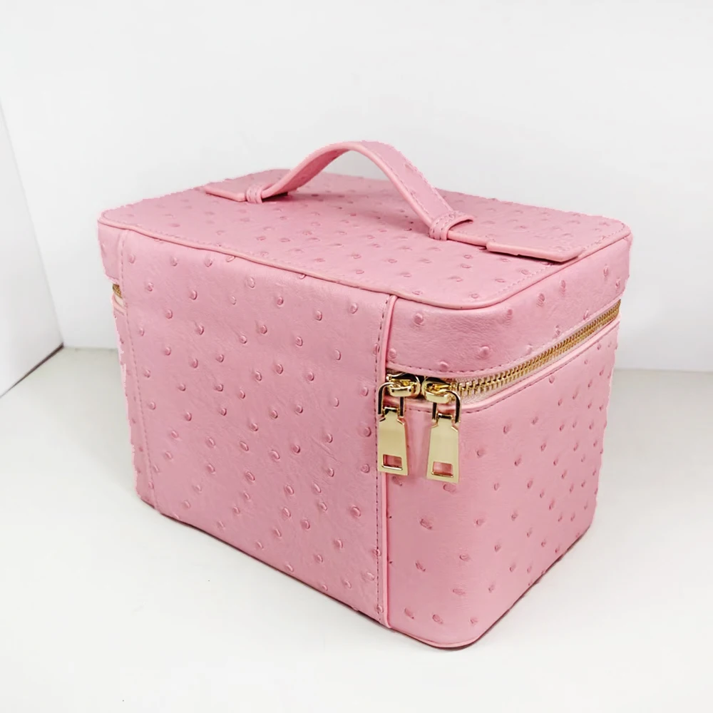 Kosmetiktasche mit individuellem Namen für Frauen, großes Fassungsvermögen, Kulturbeutel, Tasche für Reisen, tragbar, handgehalten, Make-up-Organizer aus Leder – Detail 13