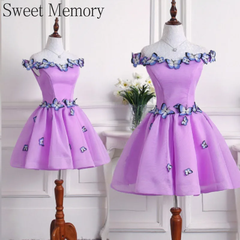 

M5117 Customized Beautiful Blue Lilac Purple Party Dress For Girls Women Gauze Bridesmaid Dresses Graduation Performance Costume