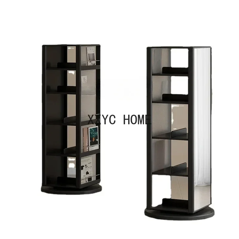 

Напольное зеркало, туалетное зеркало, книжная полка, встроенный книжный шкаф на 360 градусов, вращающаяся книжная полка