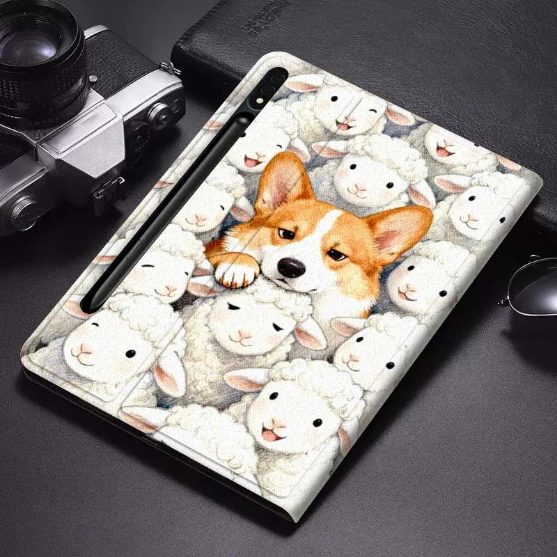 

Cartoon Cat Dog Tablet Case For Samsung Galaxy Tab S7 S8 S9 S10 FE Plus Lite 11 12.4 13.1 Inch