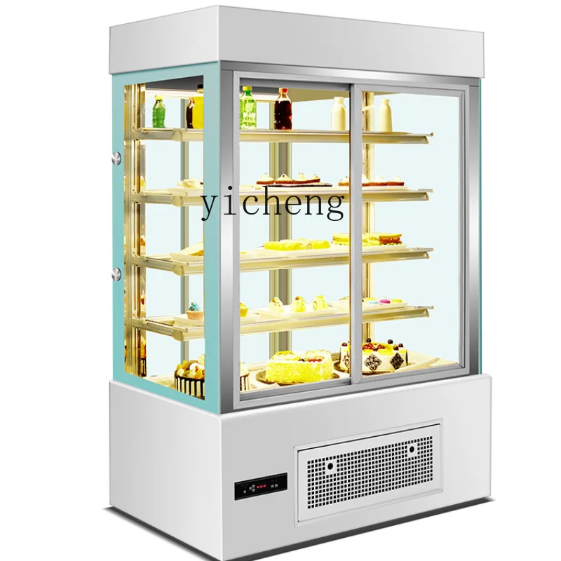 Tqh Vertical Cake Counter Refrigerated Display Cabinet West Point Right Angle Freezer Fruit Cooked Food Fresh Cabinet