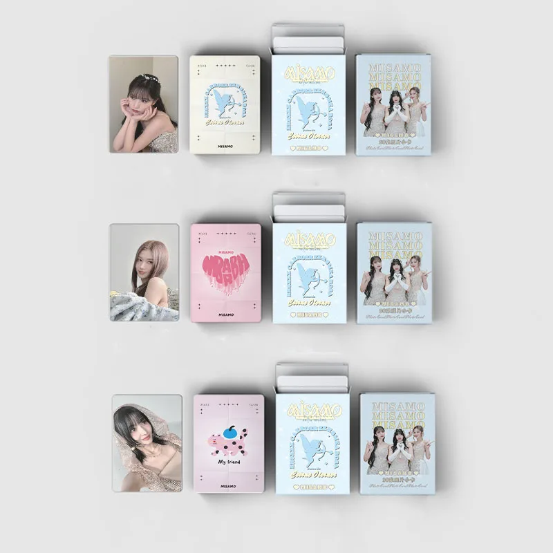 Imagem -02 - Conjunto Kpop Álbum Dois Queda Cartão Laser Misamo Lomo Cartão Foto Momo Sana Nayeon Namai Nam Glitter Cartão Postal Coletor Cartão 50 Peças