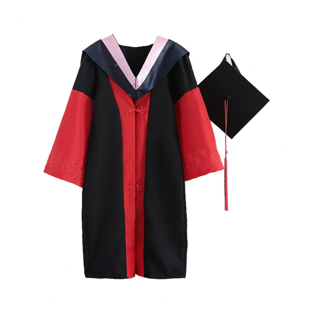 1 Set uniforme di laurea Anti-deformato poliestere traspirante elegante uniforme accademico festiva per Unisex