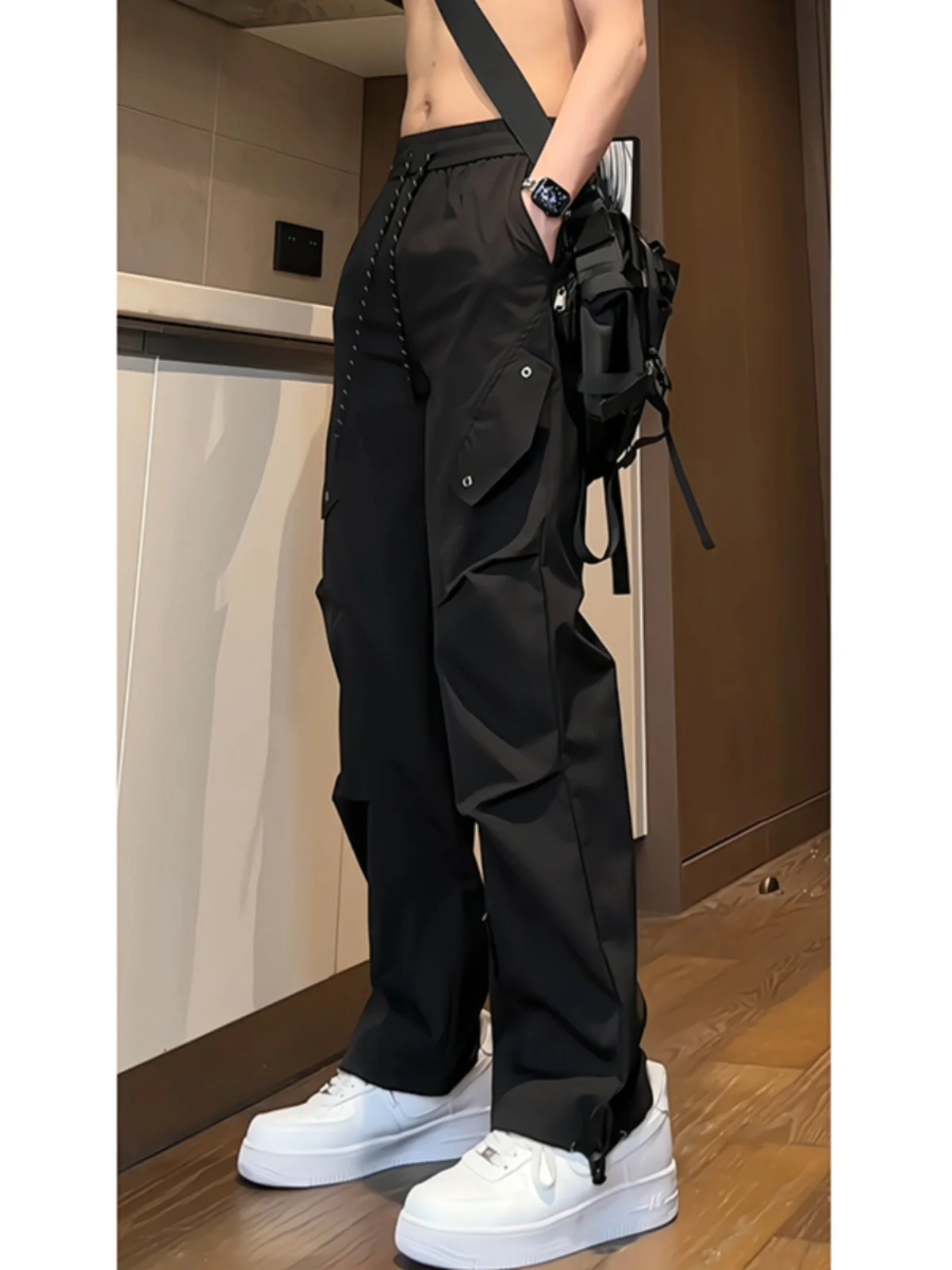 

Мужские летние повседневные брюки American Vibe Qui Dry, складные, прямые, для работы, модные, молодежные, активные