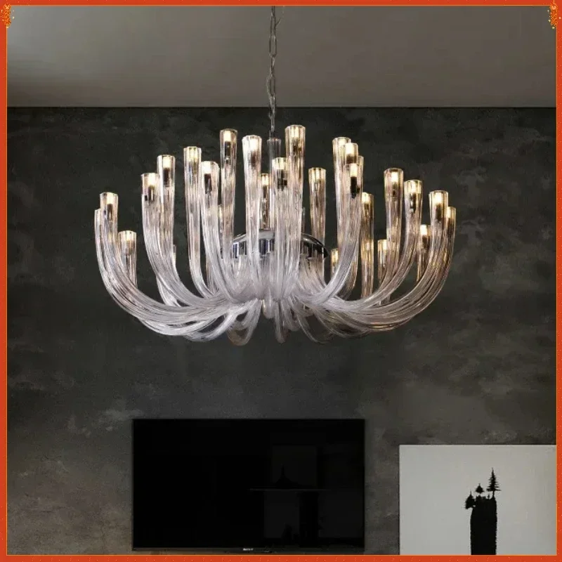 

European Style Pendant Light Luxury Living Room Dining Room Villa Hall Hotel Lobby Modern Glass Decorative Chandelier Home Decor