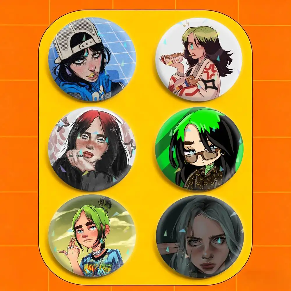 

Hit Me B-BillieS Eilish Anime 32/44/58mm Handmade Pins Round Brooch Badge Backpacks Clothes Jewelry Gifts