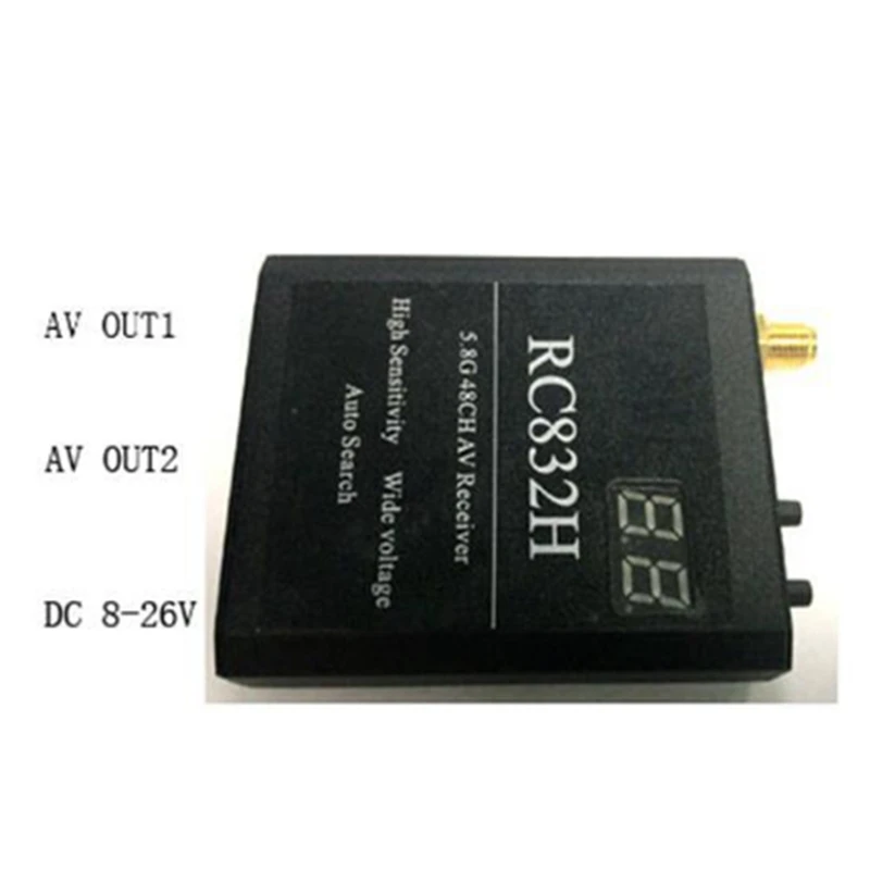 RC832H 5.8G 48CH Video Receiver 12V Automatic Channel Search For TS832 TS5823 TS5828 RC Airplane Helicopter FPV Drone Plastic