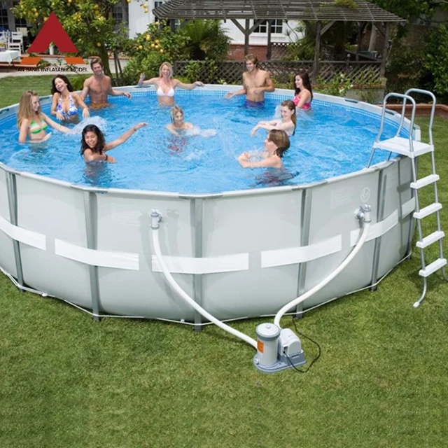 

8ft Frame Swimming Pool, Portable PVC Kids Pool for Outdoor Family Use