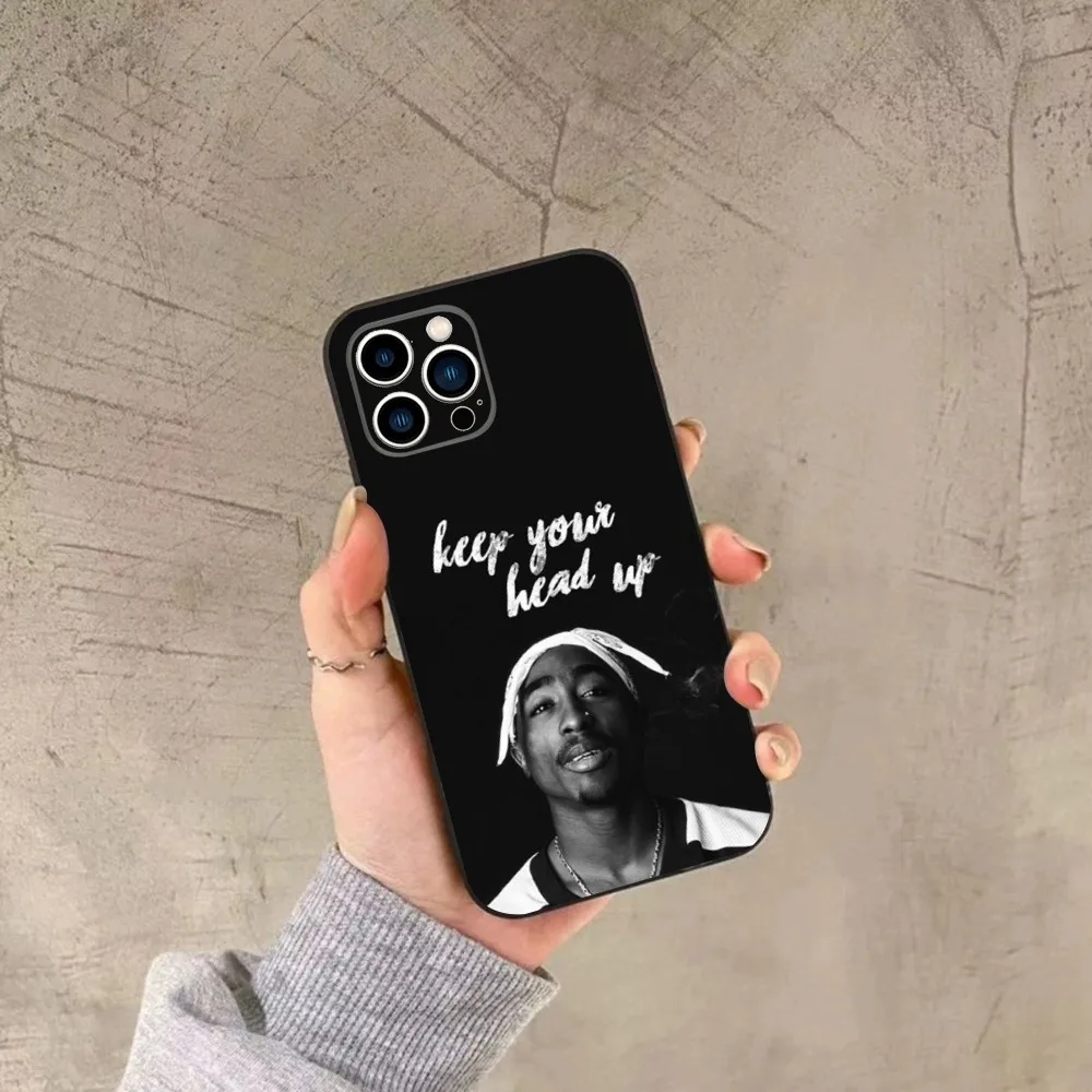 Rapper T-Tupac Shakur Phone Case For iPhone 16,15,14,13,12,11,Plus,Pro Max,XS,X,XR,SE,Mini,8,7 Soft Silicone Black Cover