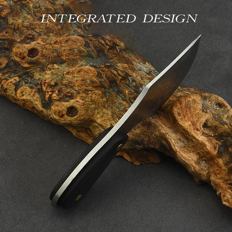 Popular Outdoor Mongolian Black Wood Handle D2 Stainless Steel Handle Meat Knife Super Sharp Personalized Multifunctional Knife