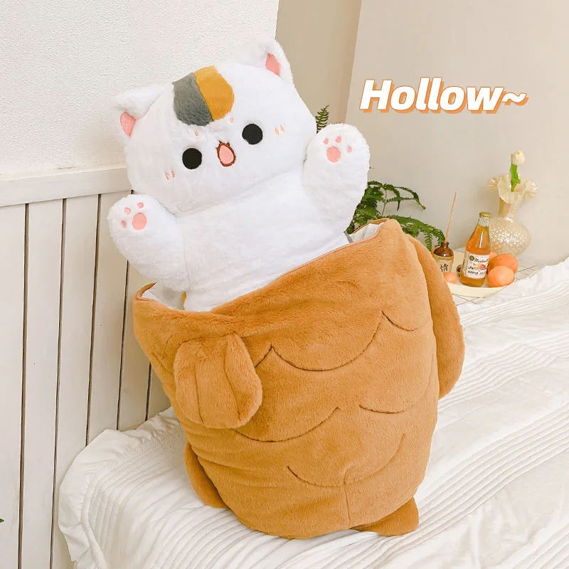 80x45cm kawaii taiyaki Katze Plüsch tier Hase versteckt in Karotten hund in Knochen Stofftiere Plüsch Wurf kissen für Kinder Mädchen