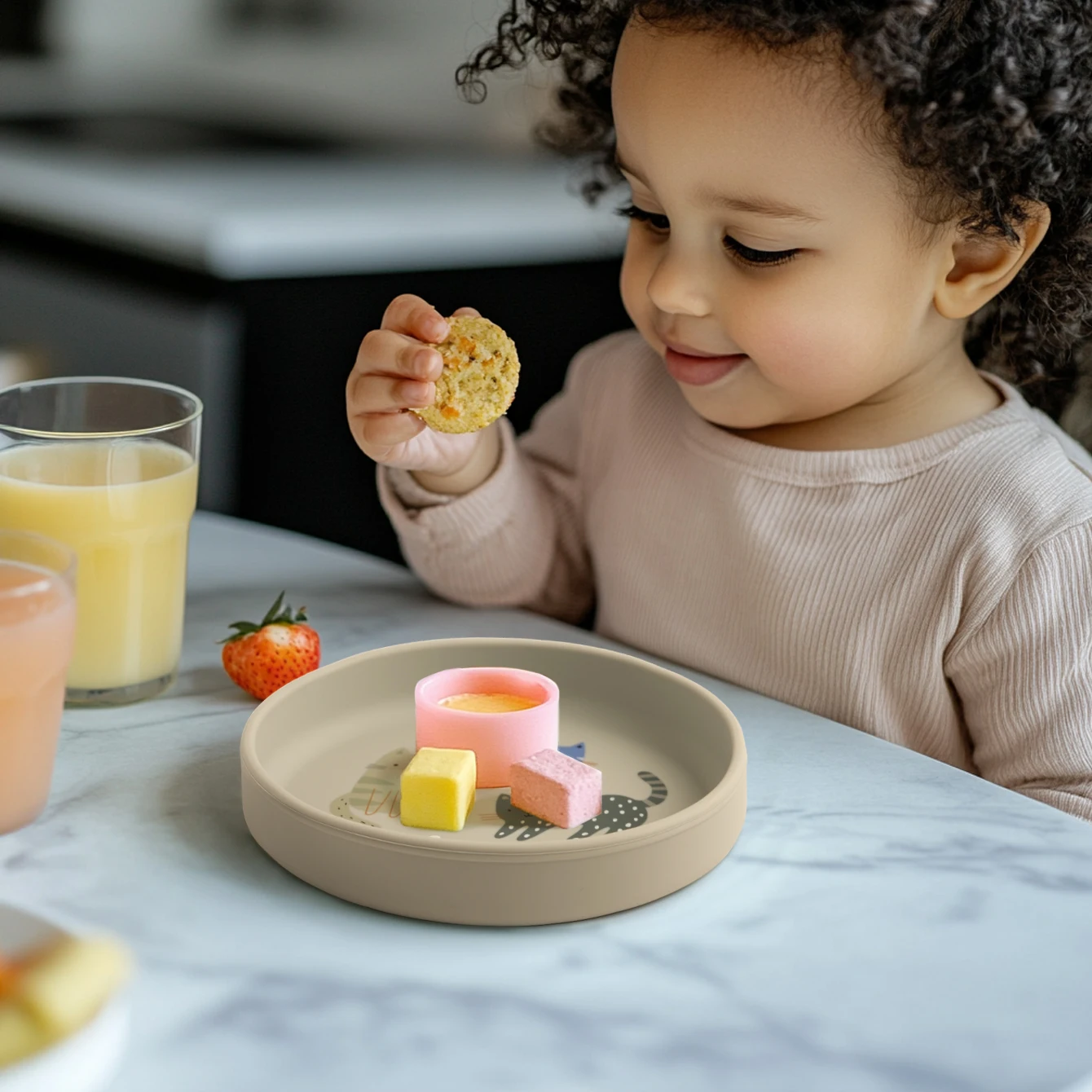 1PCS Baby Silicone Dishes Plate New Dinosaur Pattern Food Tray Baby Dishes Feeding Bowl Newborn Learning Plate To Eat Tableware