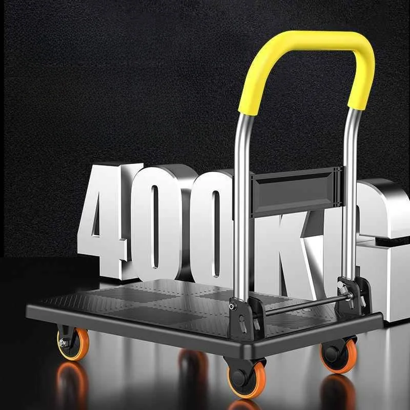 thickened-hand-pulled-flatbed-truck-portable-shopping-cart-convenient-home-commercial-use-heavy-duty-silent-foldable-design