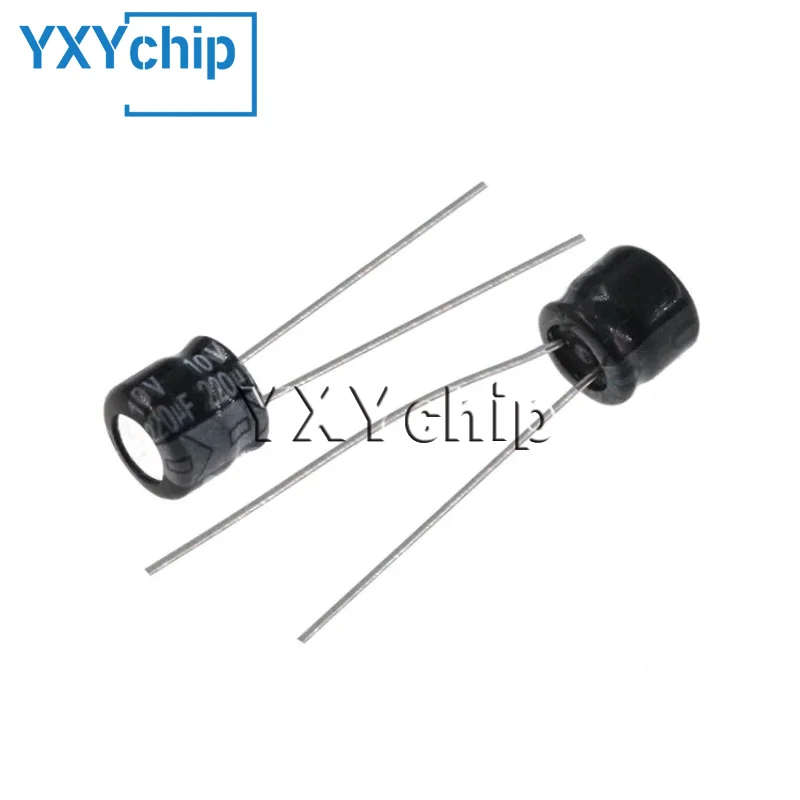 100pcs 220uF 10V 220MFD 10WV 5*7mm Aluminum Electrolytic Capacitor Radial