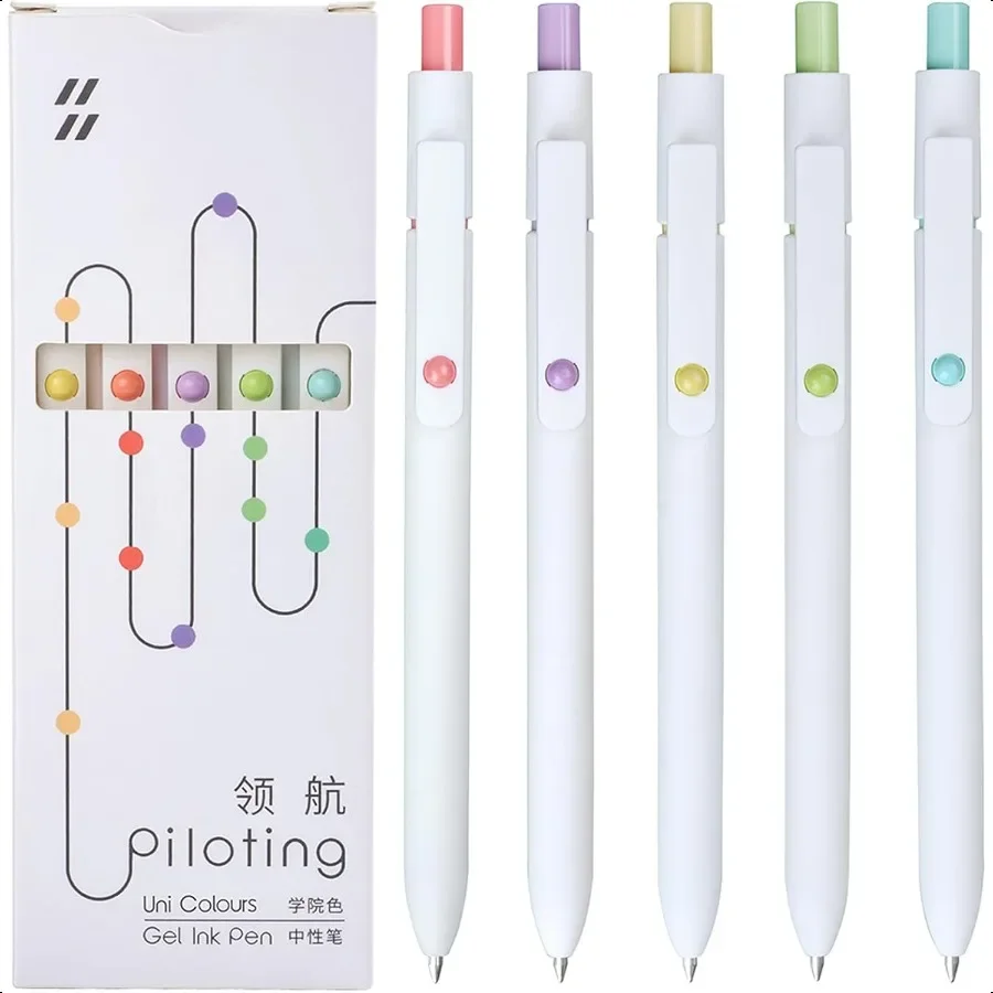 

Gel Pens 5Pcs 0.5mm Fine Point Pens With Smooth Wirting Quick Dry Aesthetic Pens For Journaling Ballpoint for Office School pli