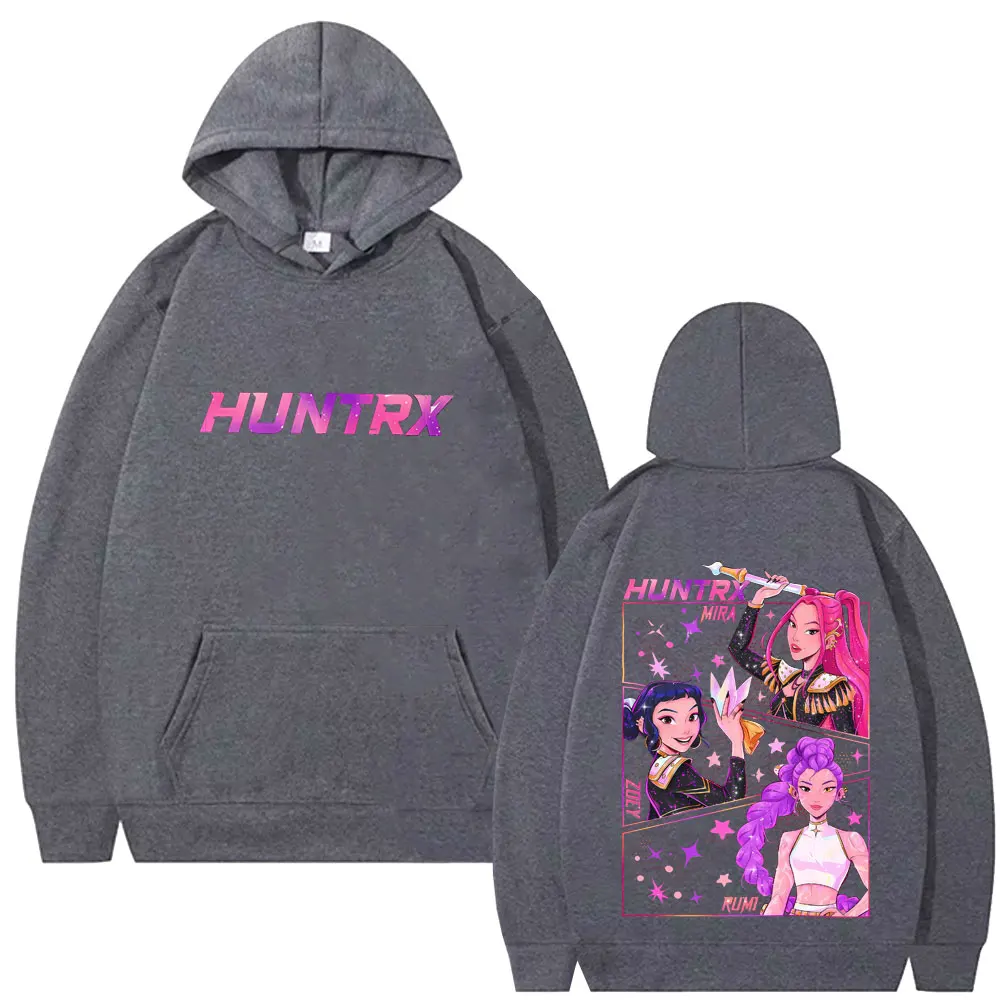 Movie KPop Demon Hunters Hoodie Rumi Mira Zoey Graphic Sweatshirt Men's Women's Fashion Casual Oversized Fleece Cotton Pullover