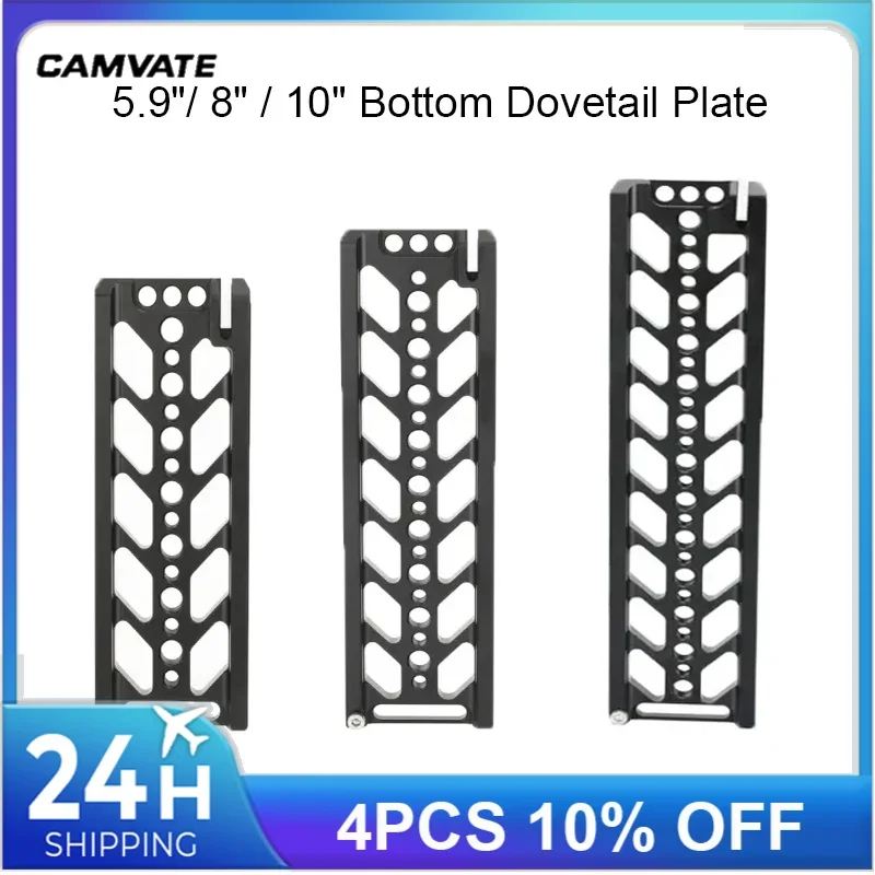 Быстросъемная пластина для камеры CAMVATE 5,9/8/10 дюймов, нижняя пластина «ласточкин хвост» для Tilta, стандартная легкая нижняя пластина, пластина штатива Быстросъемная пластина для камеры CAMVATE 5,9/8/10 дюймов, нижняя пластина «ласточкин хвост» для Tilta, стандартная легкая нижняя пластина, пластина штатива