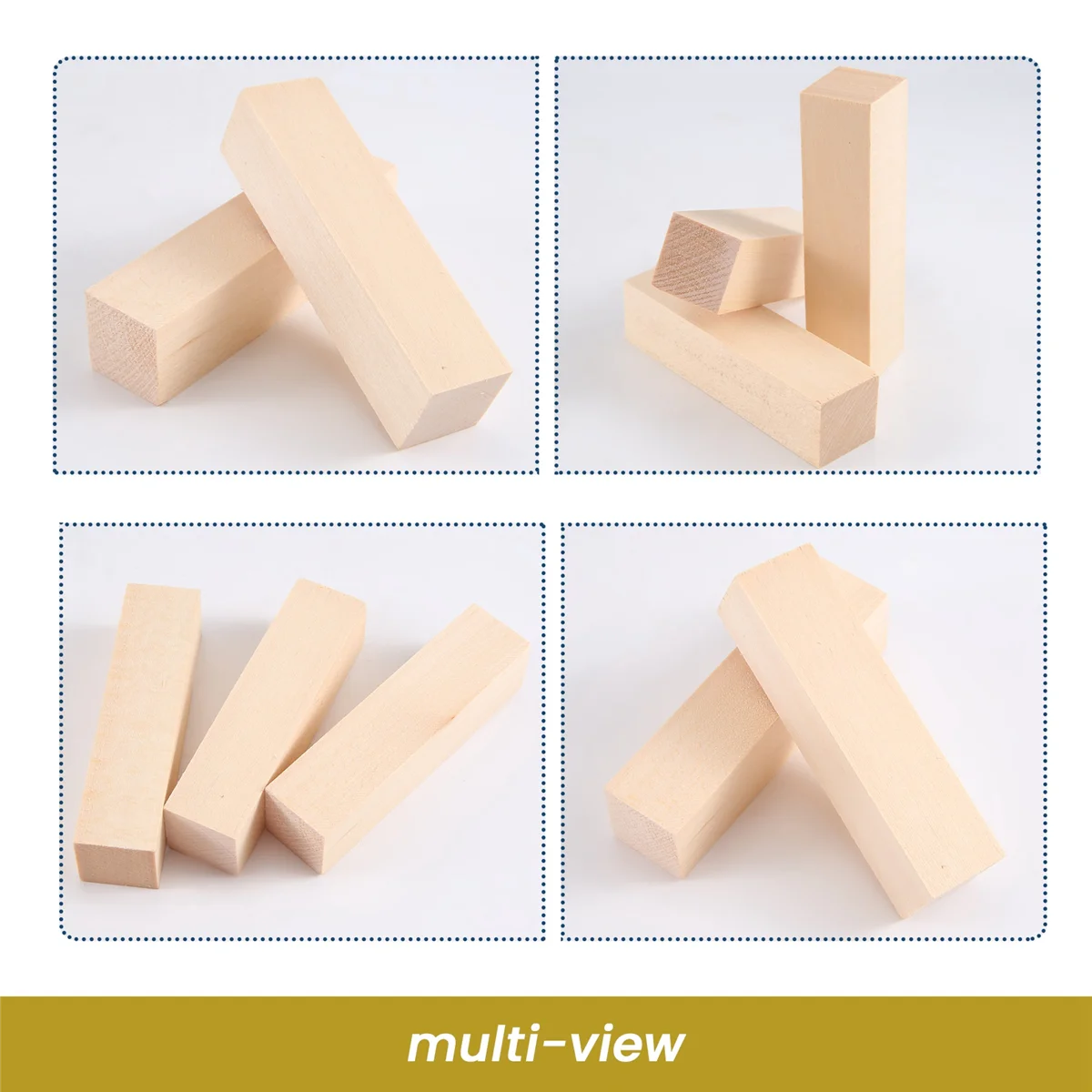 Крупные кубики из липы для резьбы по дереву (10 шт.), 4x1x1 дюйм