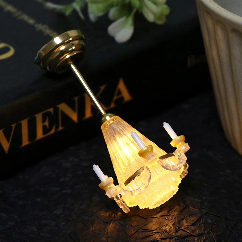 1:12 Dollhouse Miniature Ceiling Lamp LED Lamp Wall Light Living Room Decor Toy