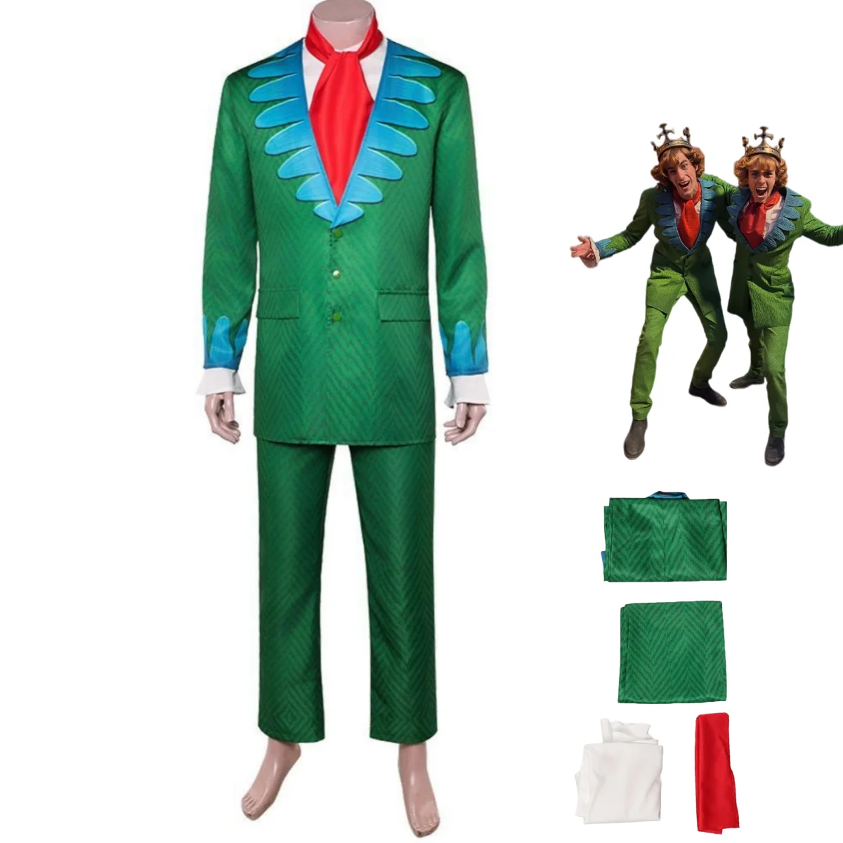 Disfraz de Cosplay de Anime Baroque Works Mr.9, Traje de Agente con Chaqueta Verde, Uniforme Completo con Camisa y Corbata, para Hombre Adulto, Halloween, Carnaval